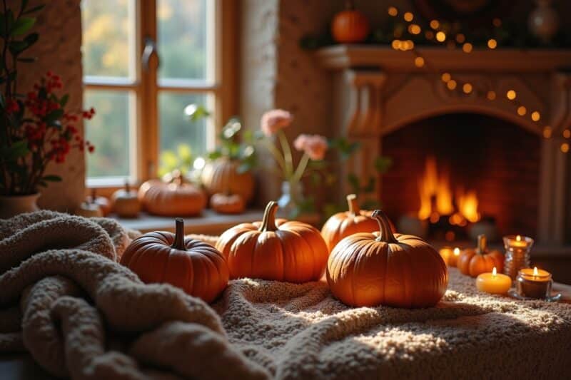 16 Herbstdekorationen in warmen Farben